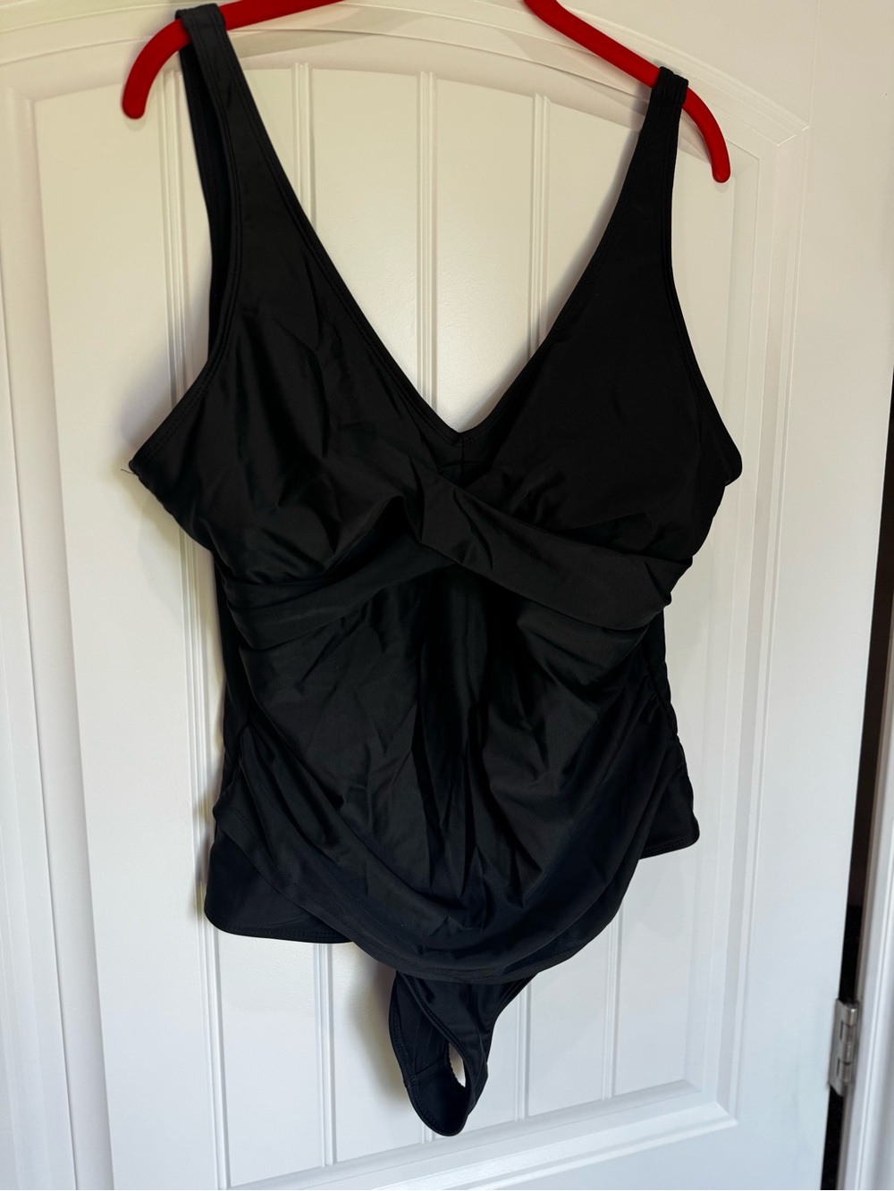 Women’s Black One Piece Swimsuit 2XL Ruched Tummy Control Plus Size